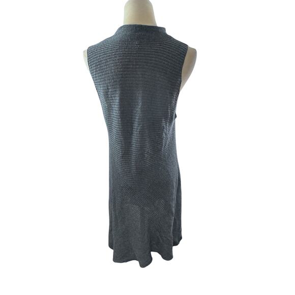 "EILEEN FISHER" Open Front Sleeveless Cardigan Vest 100% Wool Sweater Shawl Warm - Picture 3 of 9